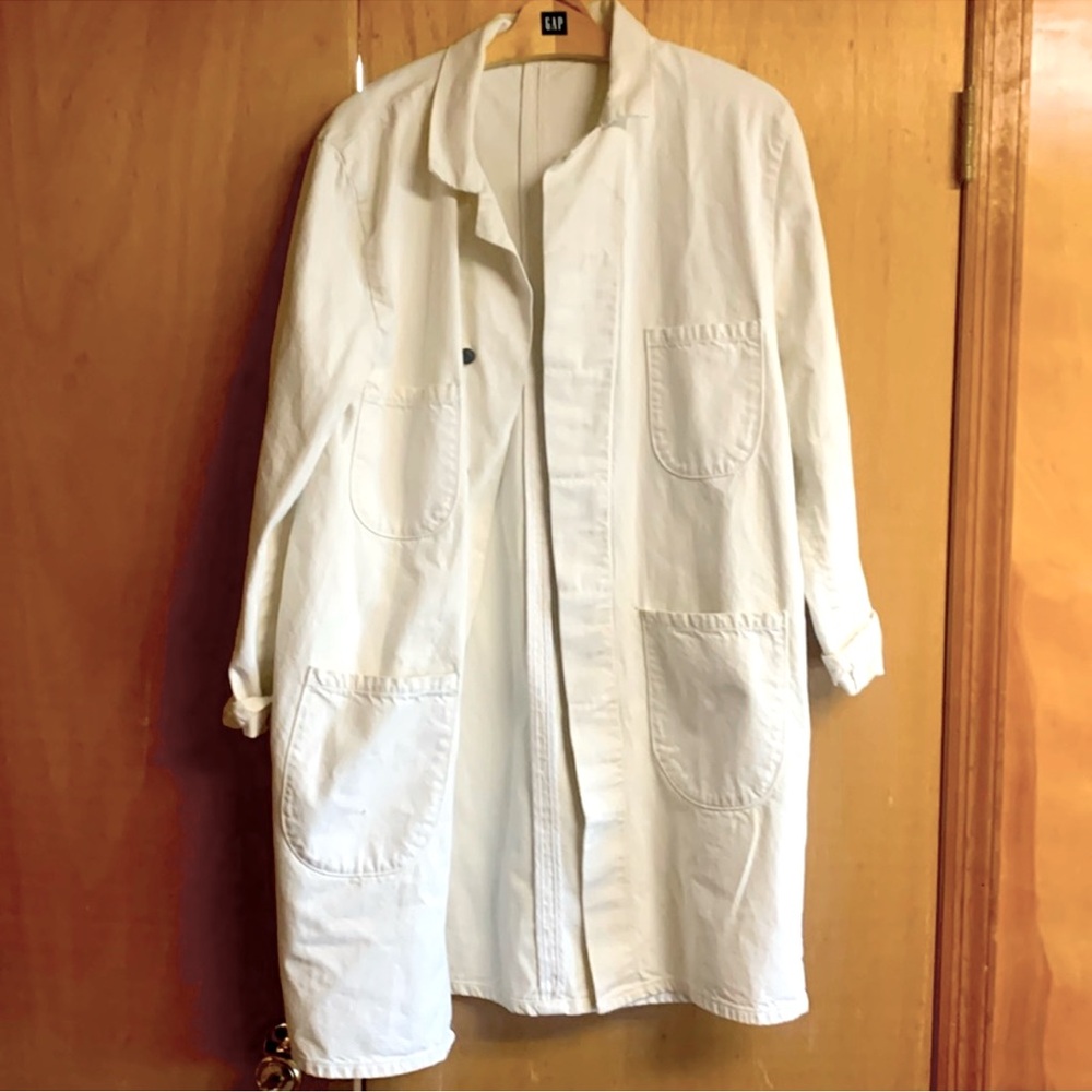 6397 White Denim Chore Coat, size M/L